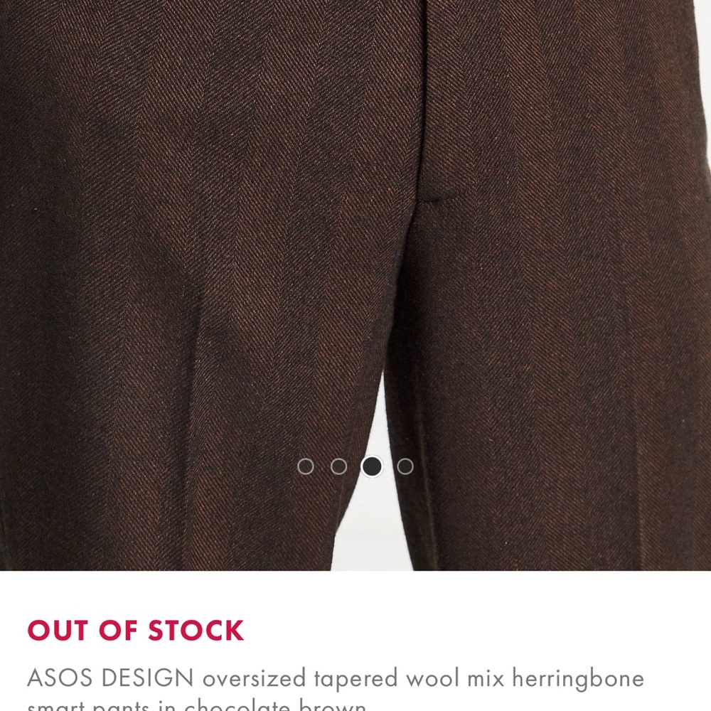 ASOS DESIGN oversized tapered wool mix herringbone smart pants
